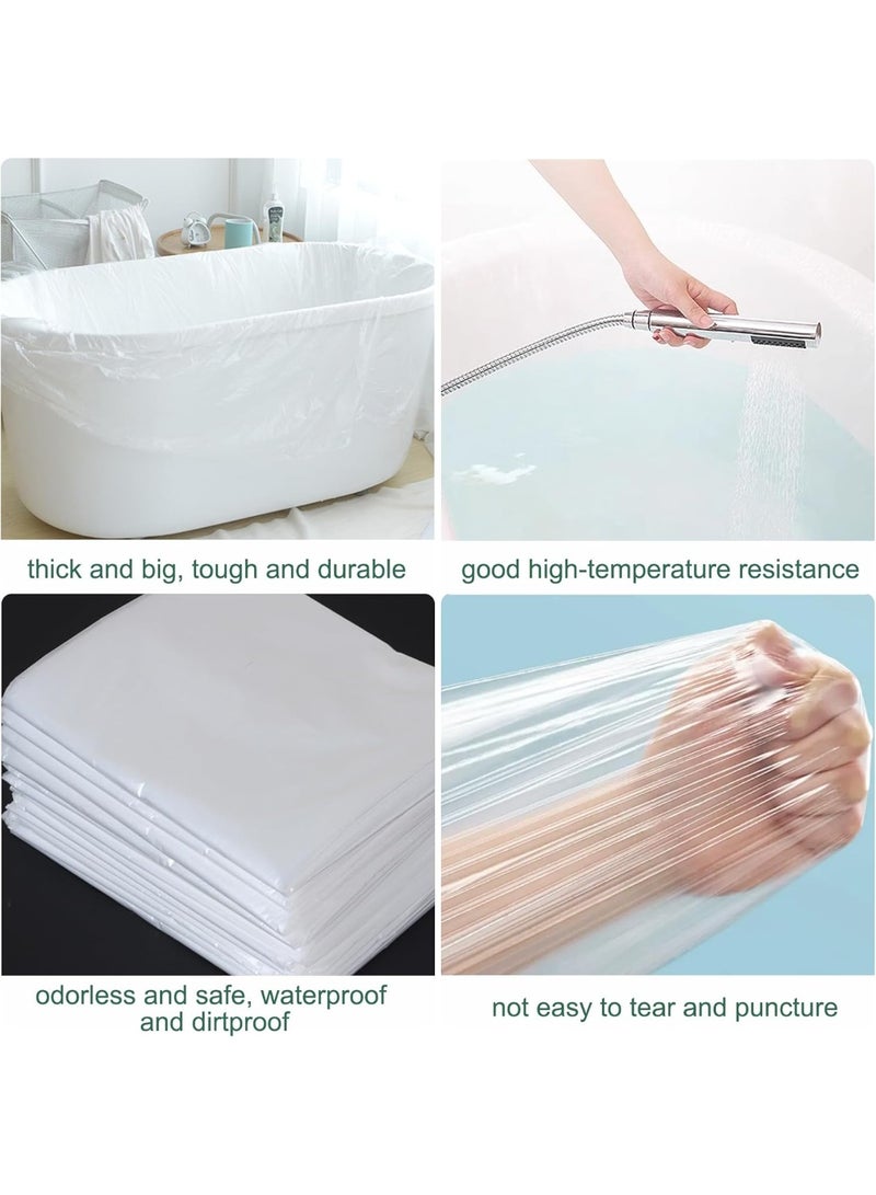 Bukela 10-Pack Quality Bathtub Cover Liner Disposable Travel Bathtub Plastic Bag Portable Leak-Proof, Large Thickened Bath Tubs Lining Film for Home Hotel Bathtubs (102 x47 Inch), Each Individually Packaged - Image 2
